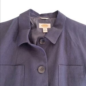 Size 18 Talbots 100% Irish linen navy blue jacket